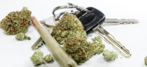 Car keys mixed with marijuana and blunt